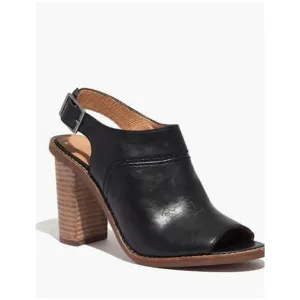 Madewell The Marie black leather heels size 7.5