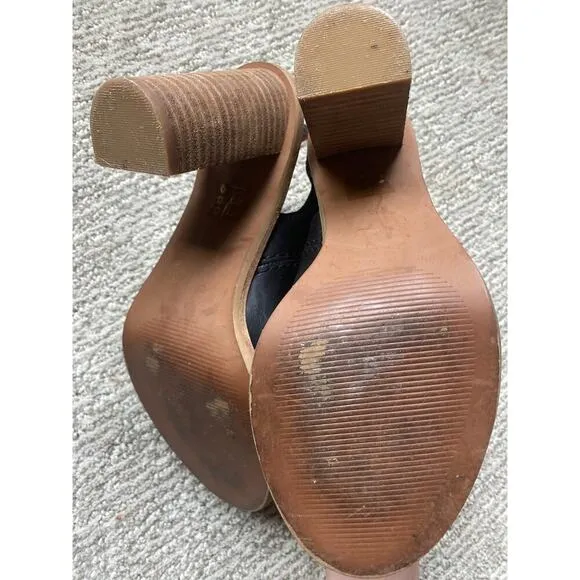 Madewell The Marie black leather heels size 7.5