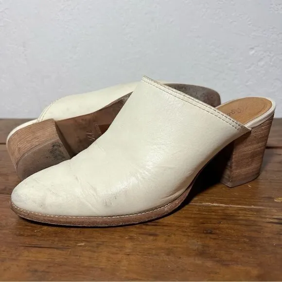 Madewell The Harper Mule in Vintage Canvas Leather Slip On 7.5