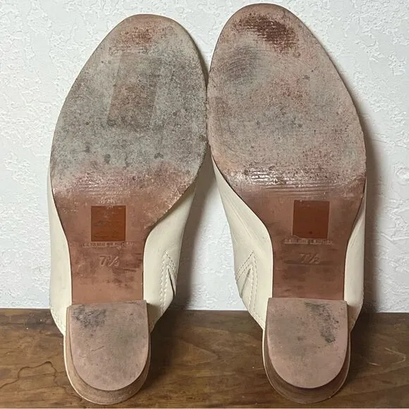 Madewell The Harper Mule in Vintage Canvas Leather Slip On 7.5