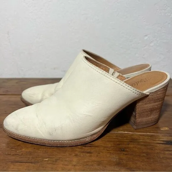 Madewell The Harper Mule in Vintage Canvas Leather Slip On 7.5
