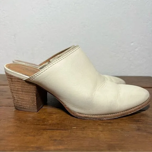 Madewell The Harper Mule in Vintage Canvas Leather Slip On 7.5