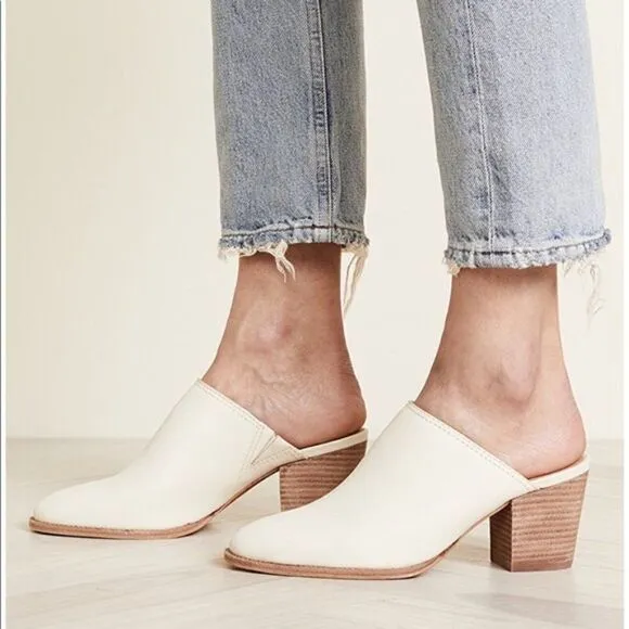 Madewell The Harper Mule in Vintage Canvas Leather Slip On 7.5