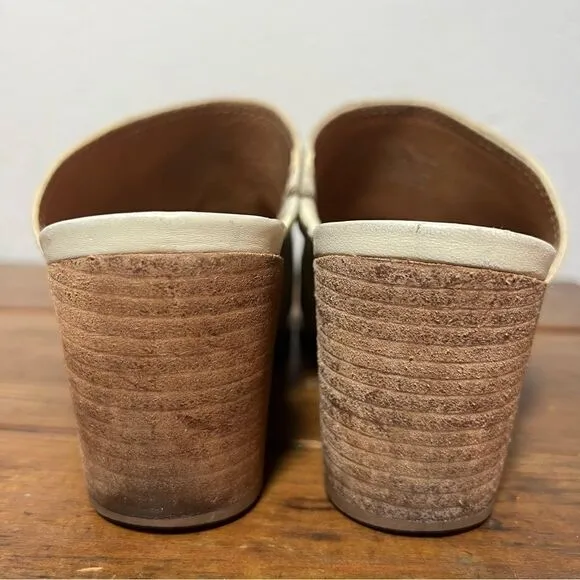 Madewell The Harper Mule in Vintage Canvas Leather Slip On 7.5