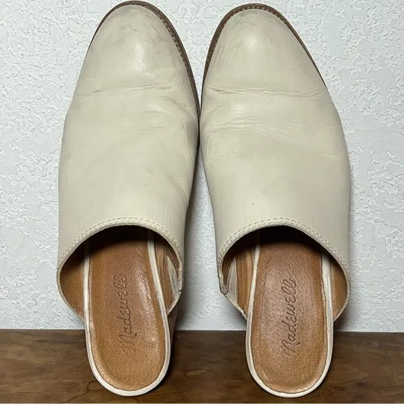Madewell The Harper Mule in Vintage Canvas Leather Slip On 7.5