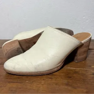Madewell The Harper Mule in Vintage Canvas Leather Slip On 7.5