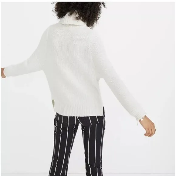 Madewell Varick Turtleneck Sweater in Antique Cream Size XXS