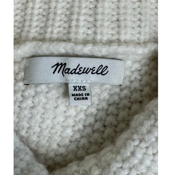Madewell Varick Turtleneck Sweater in Antique Cream Size XXS