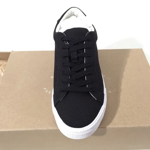 Madewell Women’s Sidewalk Black &amp; White Canvas Sneakers Shoe Size 7