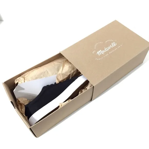 Madewell Women’s Sidewalk Black &amp; White Canvas Sneakers Shoe Size 7