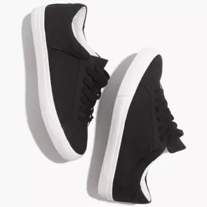 Madewell Women’s Sidewalk Black &amp; White Canvas Sneakers Shoe Size 7
