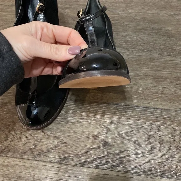 MADISON HARDING WEDGE T STRAP HEELS | Size 9