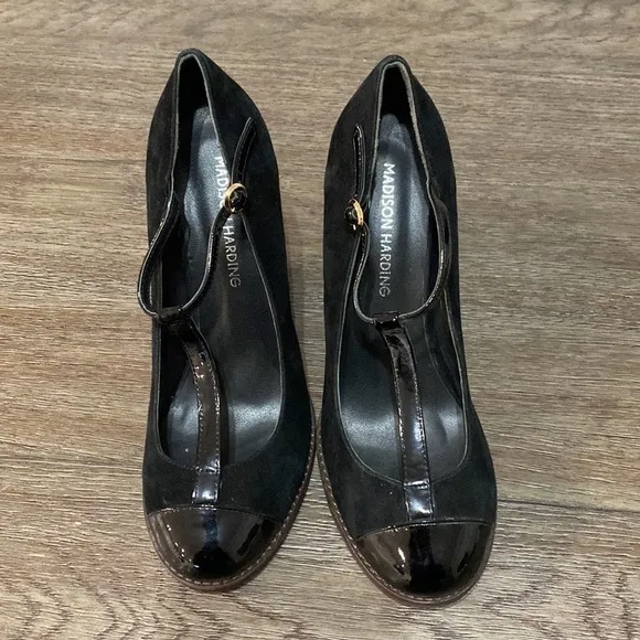 MADISON HARDING WEDGE T STRAP HEELS | Size 9