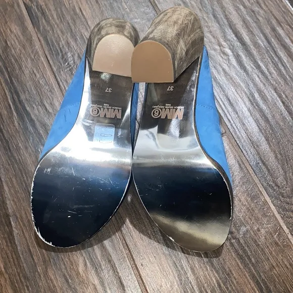 Maison Martin Margiela open toe suede block heels
