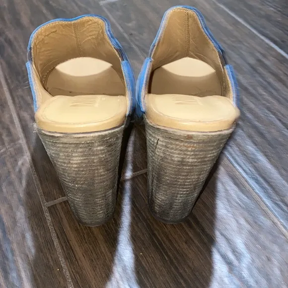 Maison Martin Margiela open toe suede block heels