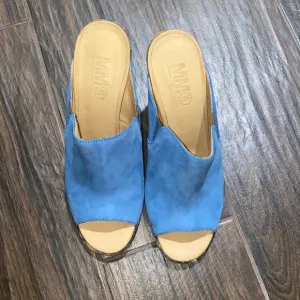 Maison Martin Margiela open toe suede block heels