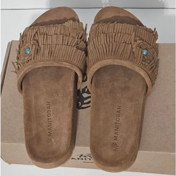 Manitoba, Womens,  Wasaga Leather slides. NIB-Size 9