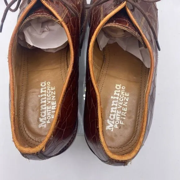 Mannina Ponte Vecchio Firenze Made InItaly Brown Leather Women's Size 7 Oxfords