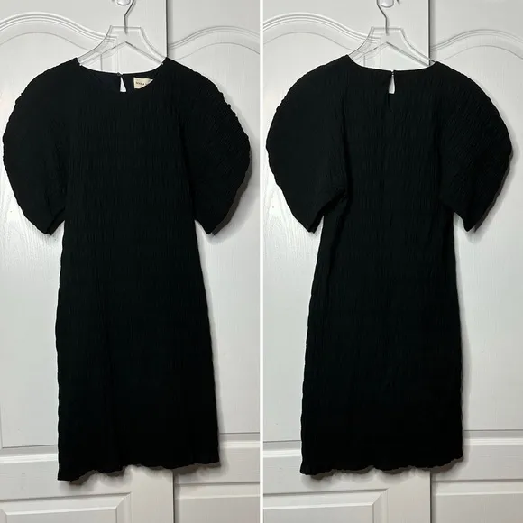 Mara‎ Hoffman Aranza Dress in Black Gauze Popcorn Size Small
