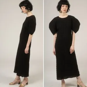 Mara‎ Hoffman Aranza Dress in Black Gauze Popcorn Size Small