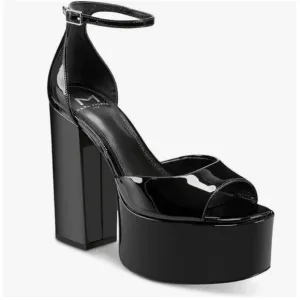 Marc Fisher Black Patent Leather Platform Heels Sz 7.5 NEW