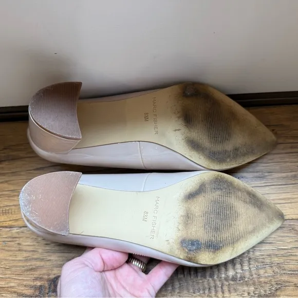 Marc Fisher Cream Block Heel Pumps