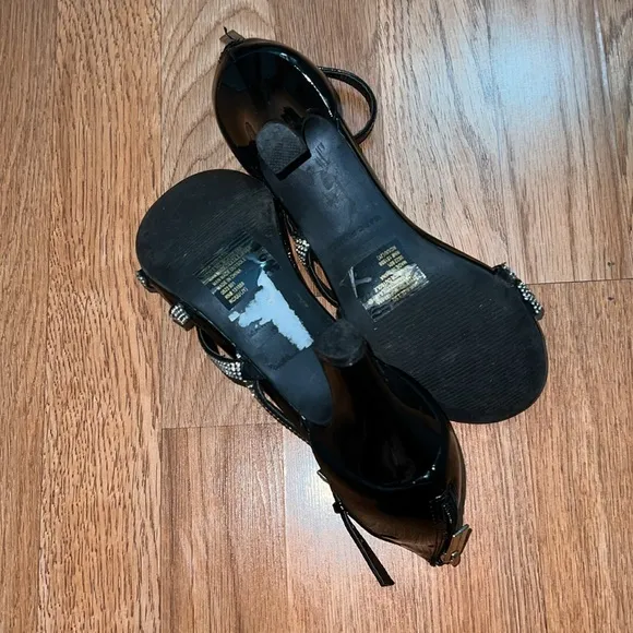 Marc Fisher Jeweled Rhinestone Open Toe High Heels NWOT