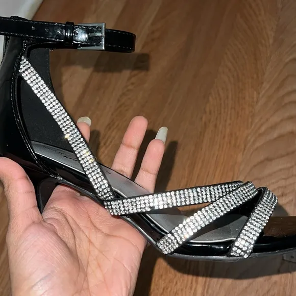 Marc Fisher Jeweled Rhinestone Open Toe High Heels NWOT