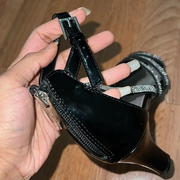 Marc Fisher Jeweled Rhinestone Open Toe High Heels NWOT