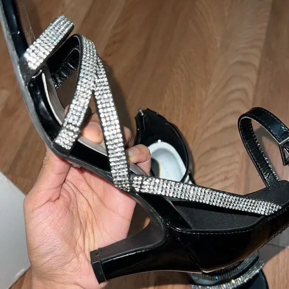 Marc Fisher Jeweled Rhinestone Open Toe High Heels NWOT