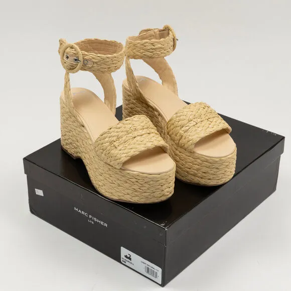 Marc Fisher Marcell Women Slingback Espadrille Heels Natural Size 9 240255