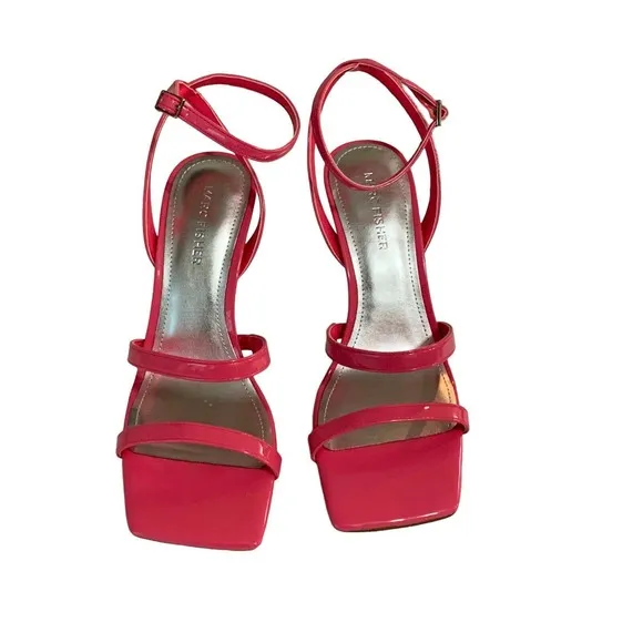 Marc Fisher Women’s Deric Ankle Strap Dress Open Toe Pink Heels New Box Size 8