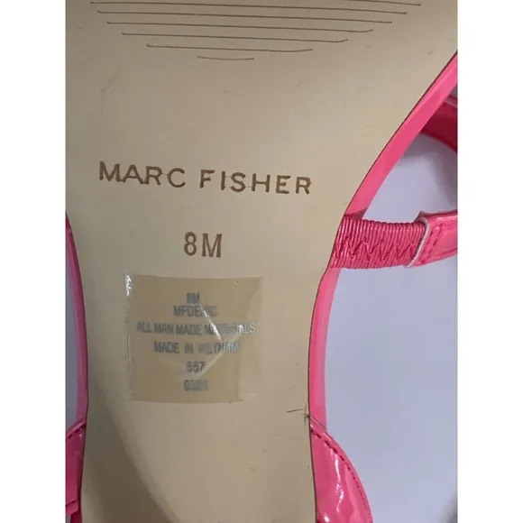 Marc Fisher Women’s Deric Ankle Strap Dress Open Toe Pink Heels New Box Size 8