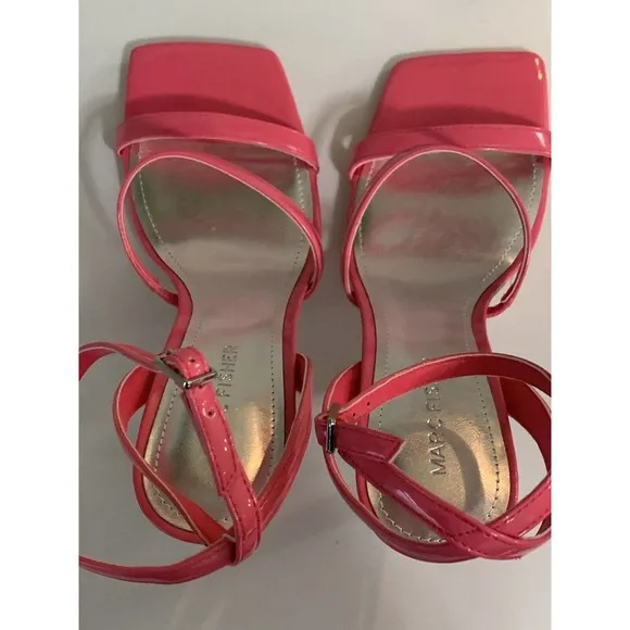 Marc Fisher Women’s Deric Ankle Strap Dress Open Toe Pink Heels New Box Size 8