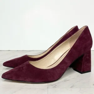 Marc Fisher Zala Burgundy Wine Suede Pump 6 1/2 M
