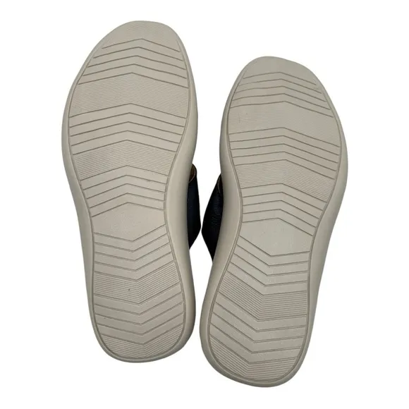 Marc Joseph Cedar Beach Navy Blue Leather Slides US Men 8