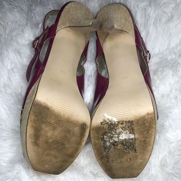 Marc Fisher Doritta Floral Slingback Peep Toe Heel