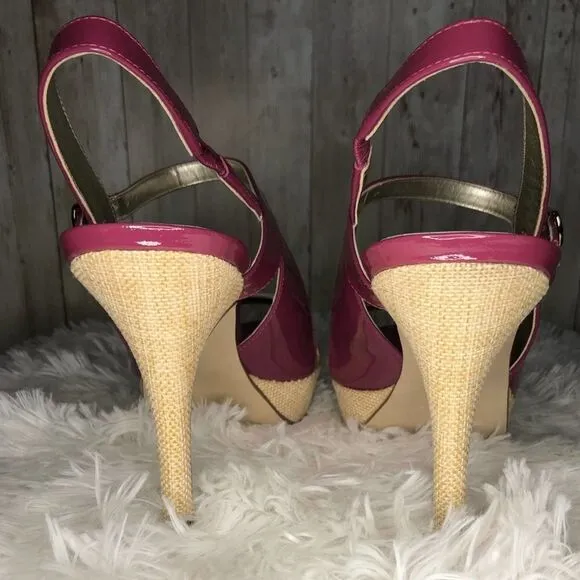 Marc Fisher Doritta Floral Slingback Peep Toe Heel