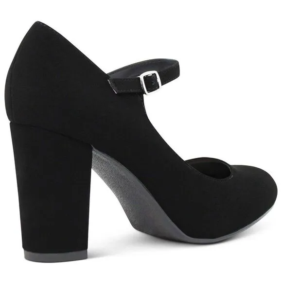 Marcorepublic Monaco Womens Memory Foam Cushion Chunky Block High Heels Comfort