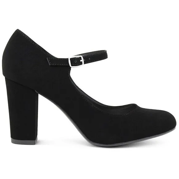 Marcorepublic Monaco Womens Memory Foam Cushion Chunky Block High Heels Comfort