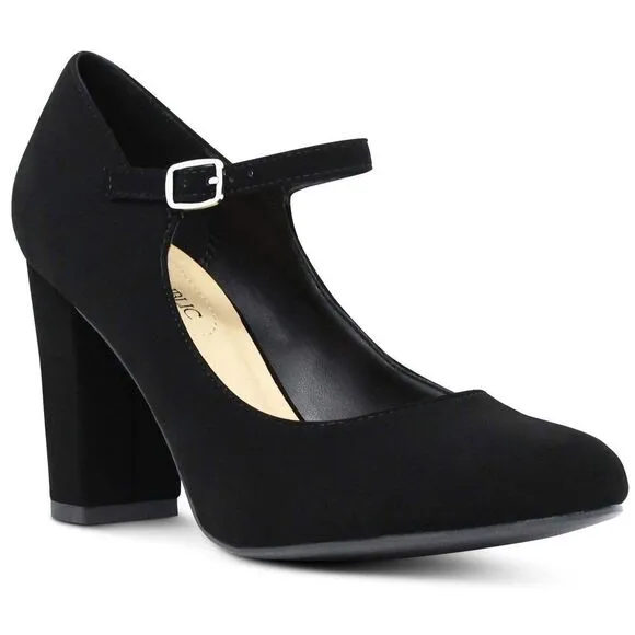 Marcorepublic Monaco Womens Memory Foam Cushion Chunky Block High Heels Comfort