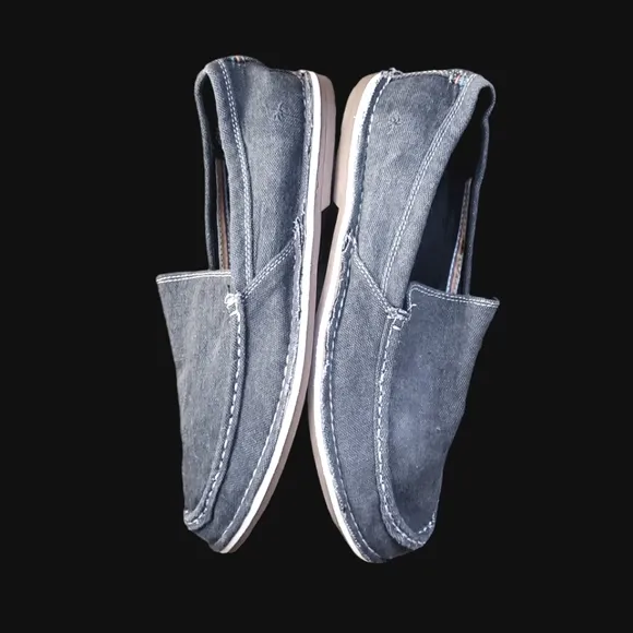 Margaritaville Mens Santa Cruz Distressed Grey Canvas Slip ons. Size 11.5 US.