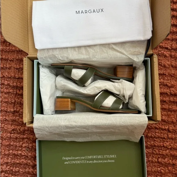 Margaux Green Knotted Heels with Low Block Heel