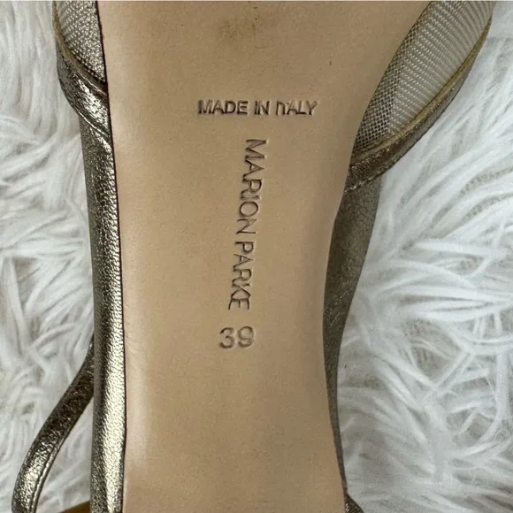 Marion Parke Lolita Mesh Peep Toe leather Stiletto Heels