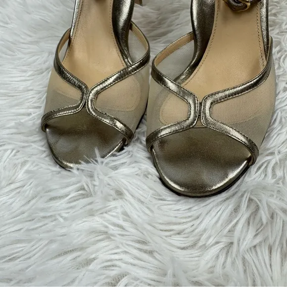 Marion Parke Lolita Mesh Peep Toe leather Stiletto Heels
