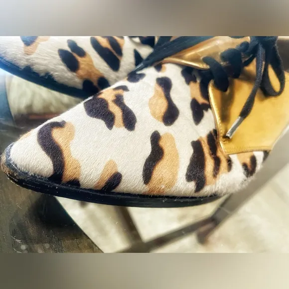 Marni Gold &amp; Leopard Print Oxfords  🌟🐆