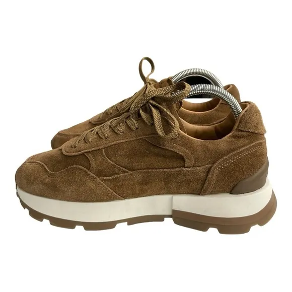 Massimo Dutti SOFT SPLIT SUEDE TRAINERS