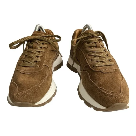 Massimo Dutti SOFT SPLIT SUEDE TRAINERS