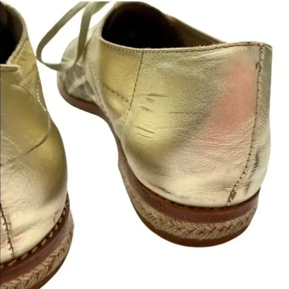 Matt Bernson Gold Metallic Oxfords size 9.5