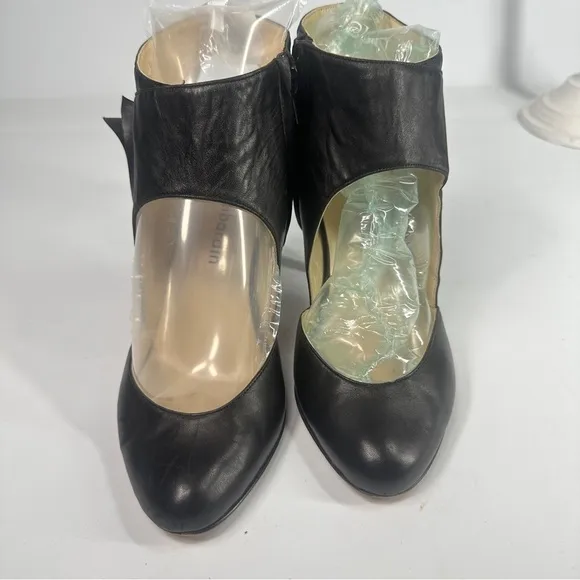 Max Kibardin Black Winged Soft Lamb Leather Heels - Size 38.5 Designer Womens